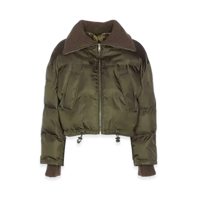 GUCCI Women's Gabardine Padded Jacket "Green"
