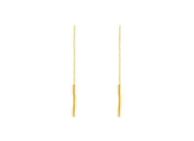 GUCCI Link To Love Chain Earrings With Gucci Bar "Gold"