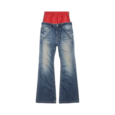 BALENCIAGA Men's Layered Jeans "Black"