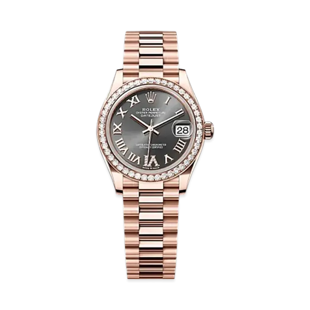 ROLEX Datejust 31mm Everose Gold Diamond 278285RBR "Slate"