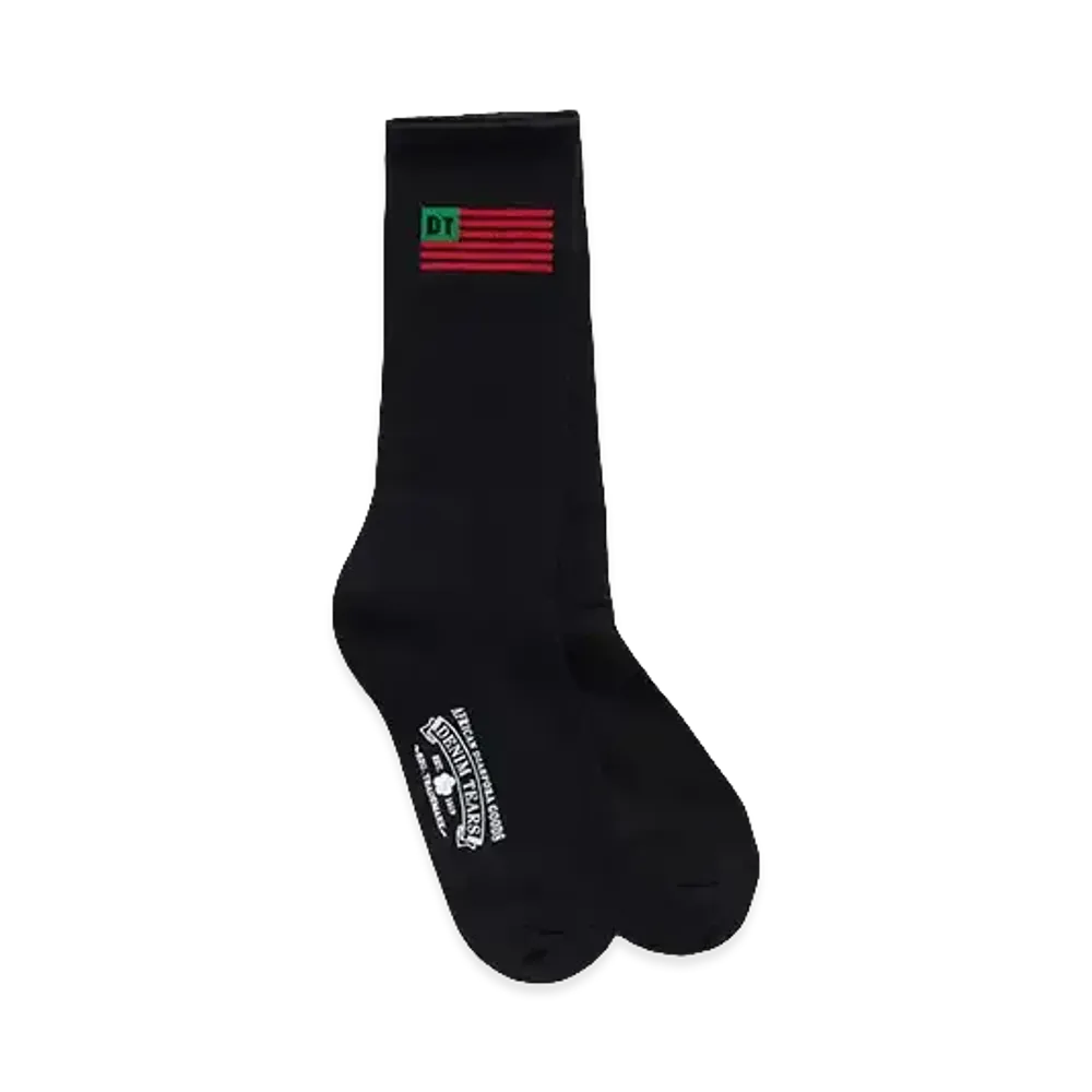 DENIM TEARS Flag Socks 3-Pack "Black"