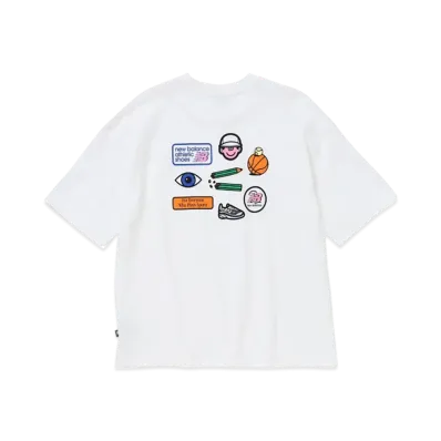 BEAMS T x New Balance x Face Oka Women Multi T-Shirt "White"