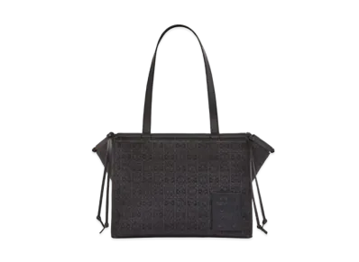 LOEWE Small Cushion Tote In Anagram Jacquard And Calfskin "Anthracite/Black"
