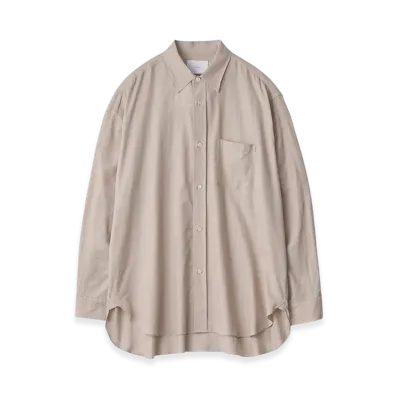 ssstein Cotton Silk Oversized Placket Shirt "Greige"