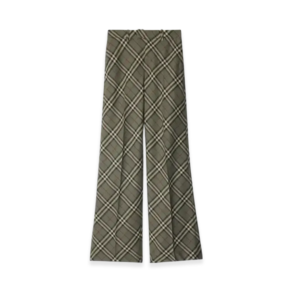 Burberry Check Wool Tailored Trousers "Crater"