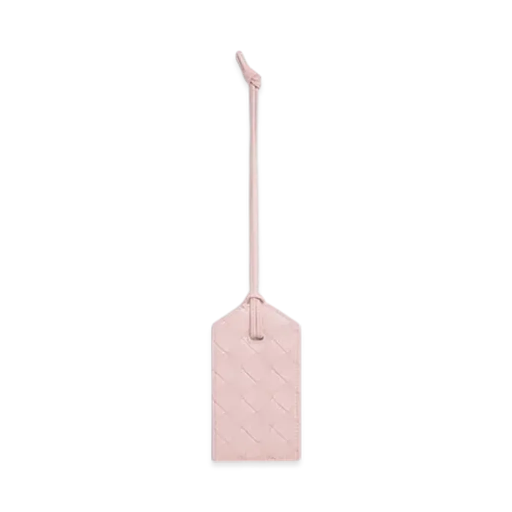 Bottega Veneta Intrecciato Strap Tag Holder "Rose"