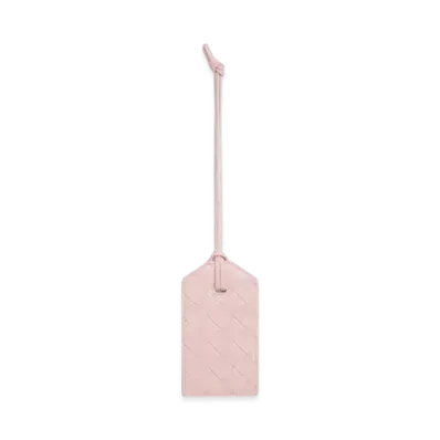 Bottega Veneta Intrecciato Strap Tag Holder "Rose"