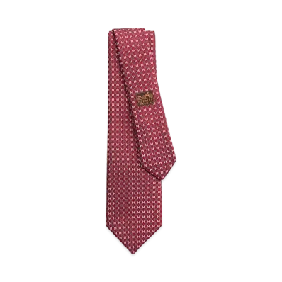 Hermes Tie 7 H Cheval A La Couverture Tie "Rouge/Blanc/Ciel"