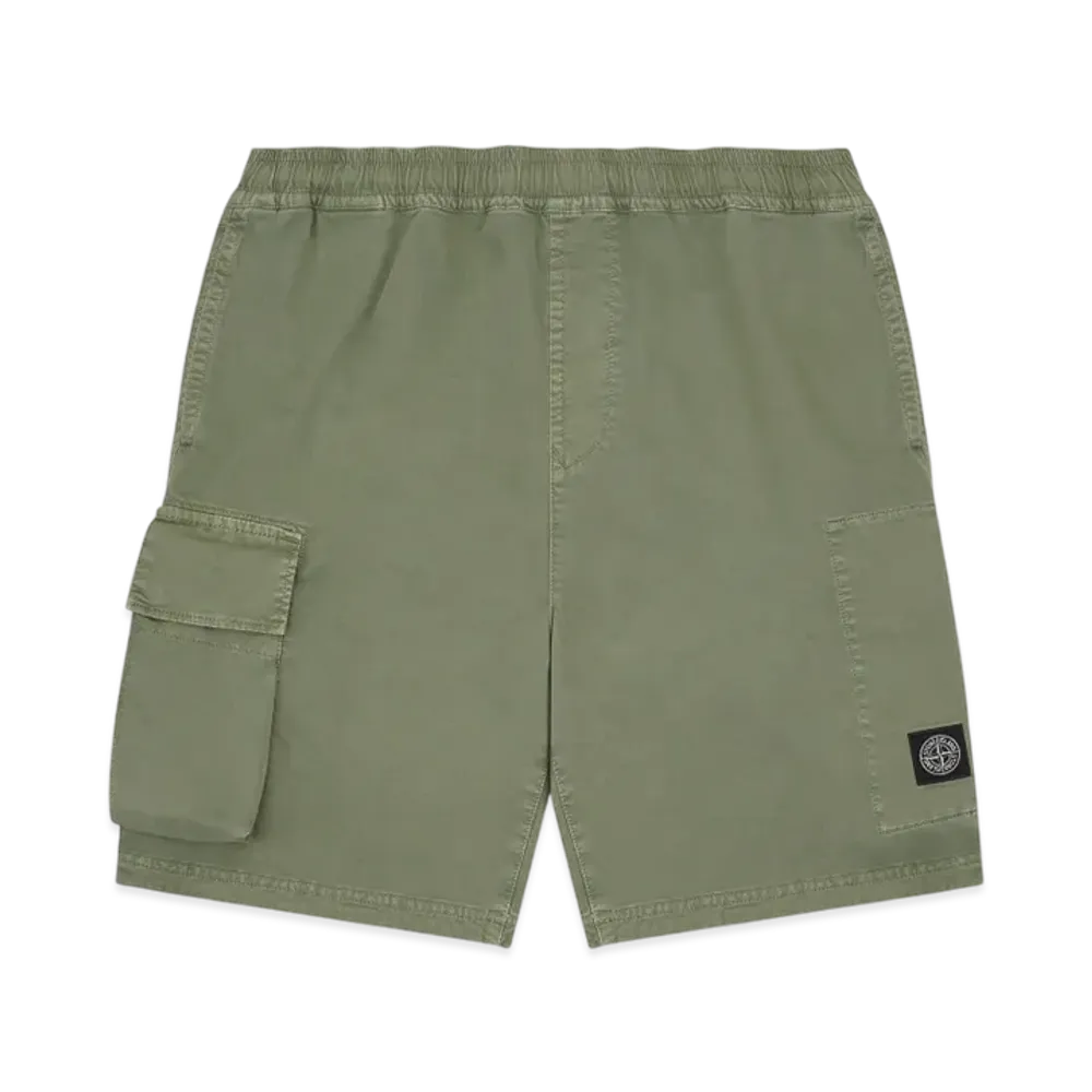Stone Island L1304 Organic Cotton Old Treatment Cargo Bermuda Shorts - 23SS "Sage Green"