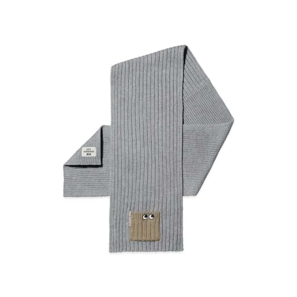 Uniqlo X Anya Hindmarch Heattech Knit Muffler "Light Gray"
