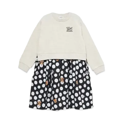 graniph x Tom and Jerry Dot Kids Fleece Layered One Piece "Beige"