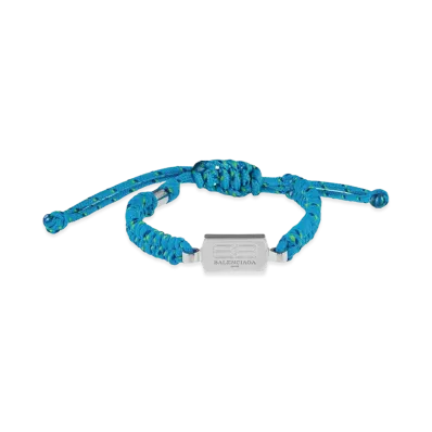 BALENCIAGA Saint-Germain Lace Bracelet "Turquoise/Black/Green/Shiny Silver"