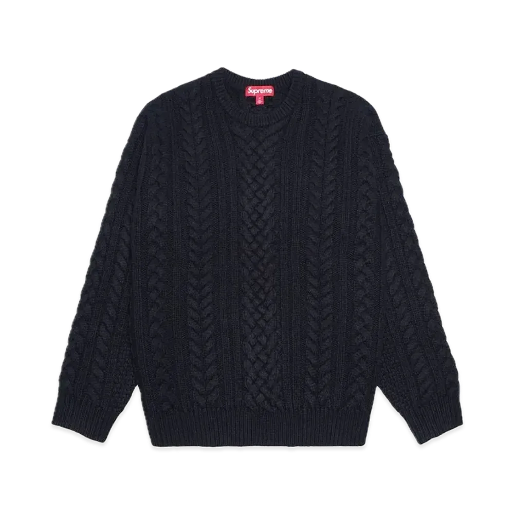 Supreme Applique Cable Knit Sweater "Black"