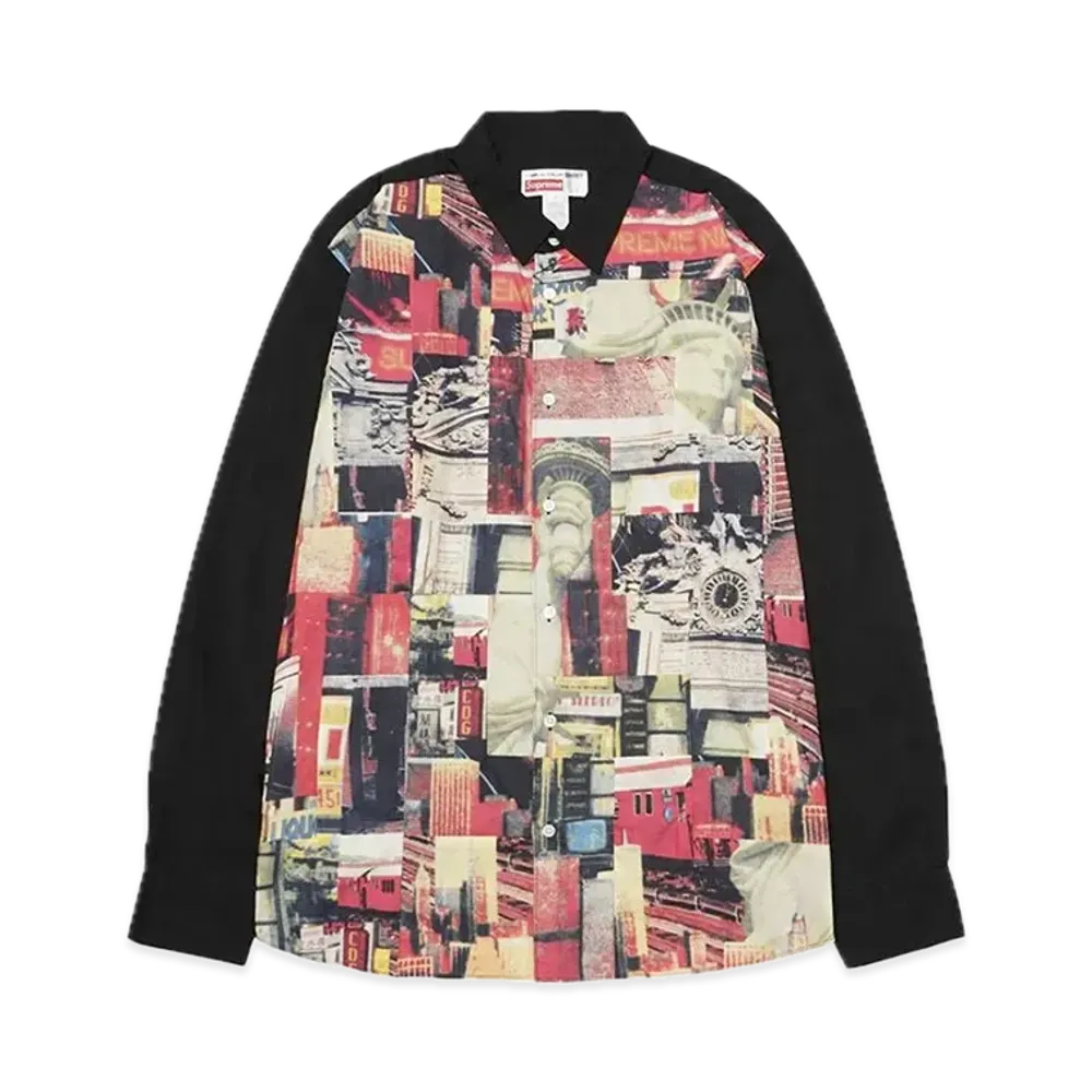 Supreme x COMME des GARCONS SHIRT Patchwork Button Up Shirt "Black"