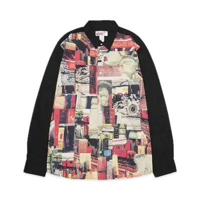 Supreme x COMME des GARCONS SHIRT Patchwork Button Up Shirt "Black"