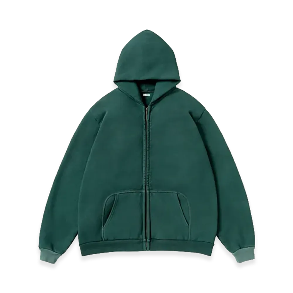 A.PRESSE Vintage Zip Sweat Hoodie "Green"