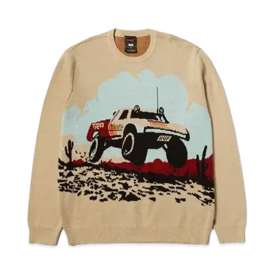 HUF x Toyota TRD Baja Jacquard Sweater "Bone"