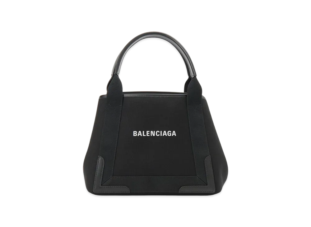 BALENCIAGA Navy Small Cabas Flower Pattern "Black/Yellow/White"