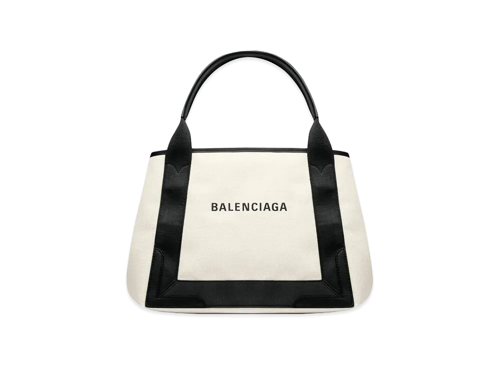BALENCIAGA Women's Navy Cabas Small "Beige"