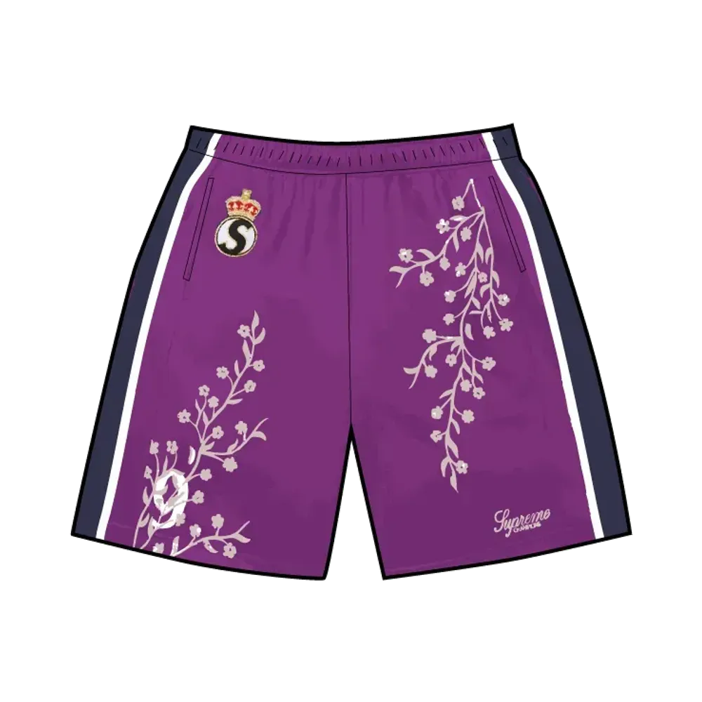 Supreme Floral Soccer Short "Purple"
