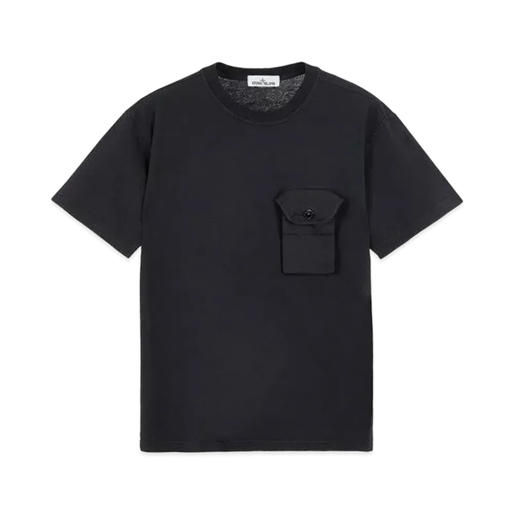 Stone Island 20144 20/1 COTTON JERSEY_LOOSE FIT "Black"