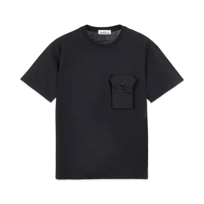 Stone Island 20144 20/1 COTTON JERSEY_LOOSE FIT "Black"
