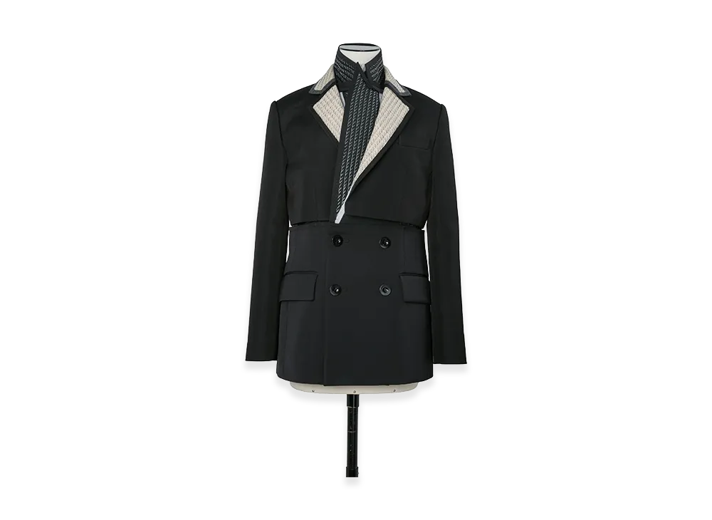 sacai Women's Double-Faced Silk Cotton x Doeskin Jacket "Black"