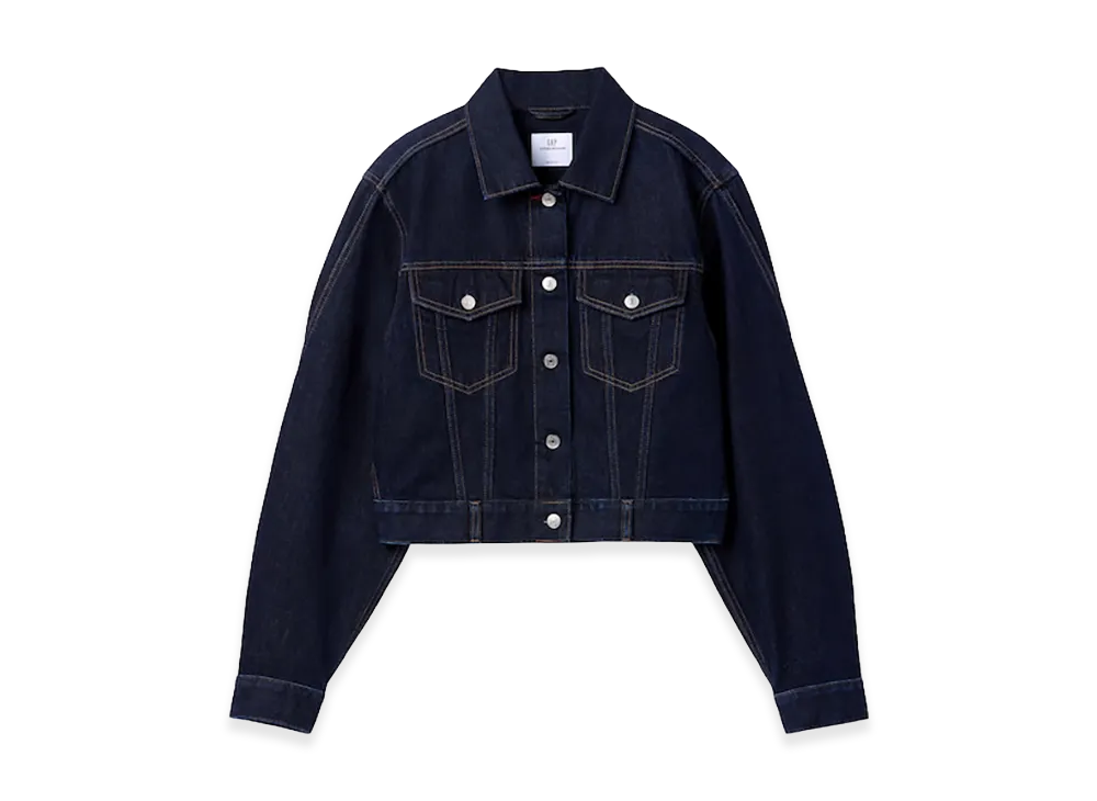 Gap x Victoria Beckham Women's Relax Fit Cropped Denim Jacket "Dark Wash"