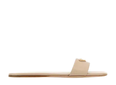 PRADA Women's Sand Satin Slippers "Beige"