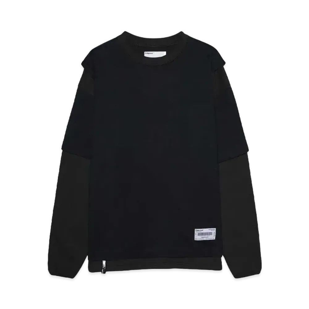 Poliquant THE LAYERED L/S SWEAT SHIRT
 "BLACK"