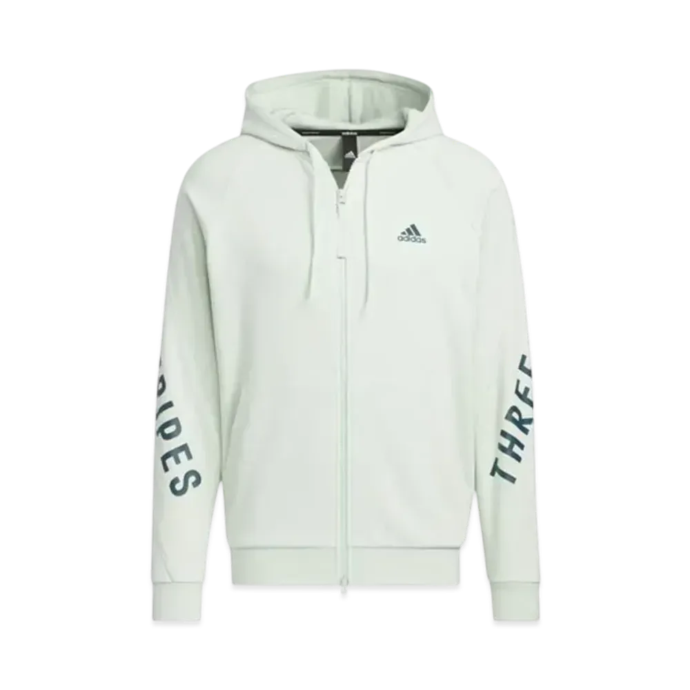adidas Warding Loose Fit French Terry Full Zip Parka "Linen Green"