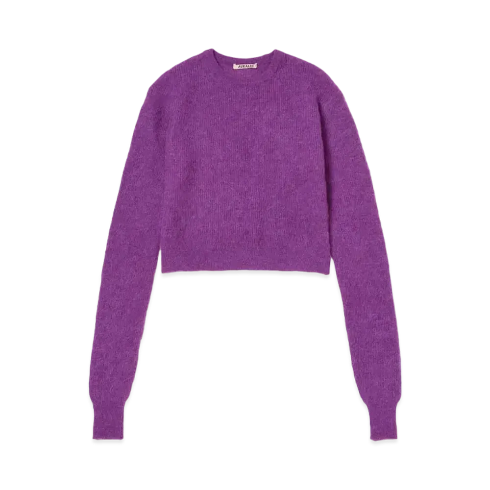 AURALEE Baby Suri Alpaca Sheer Knit P/O "Purple"