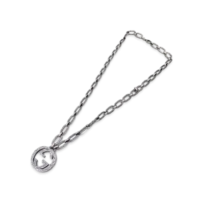 GUCCI Interlocking G Large Chain Pendant "Silver"