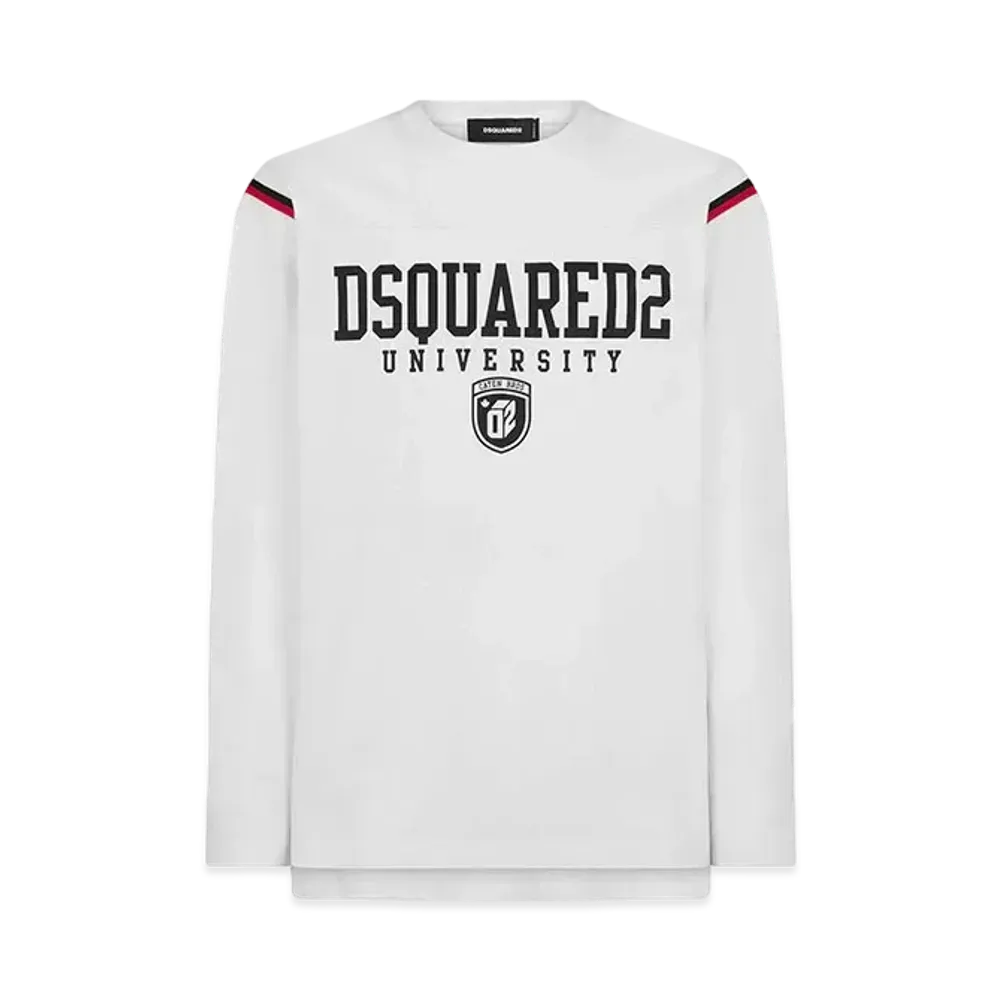 Dsquared2 Varsity Fit Long Sleeves T-Shirt "White"