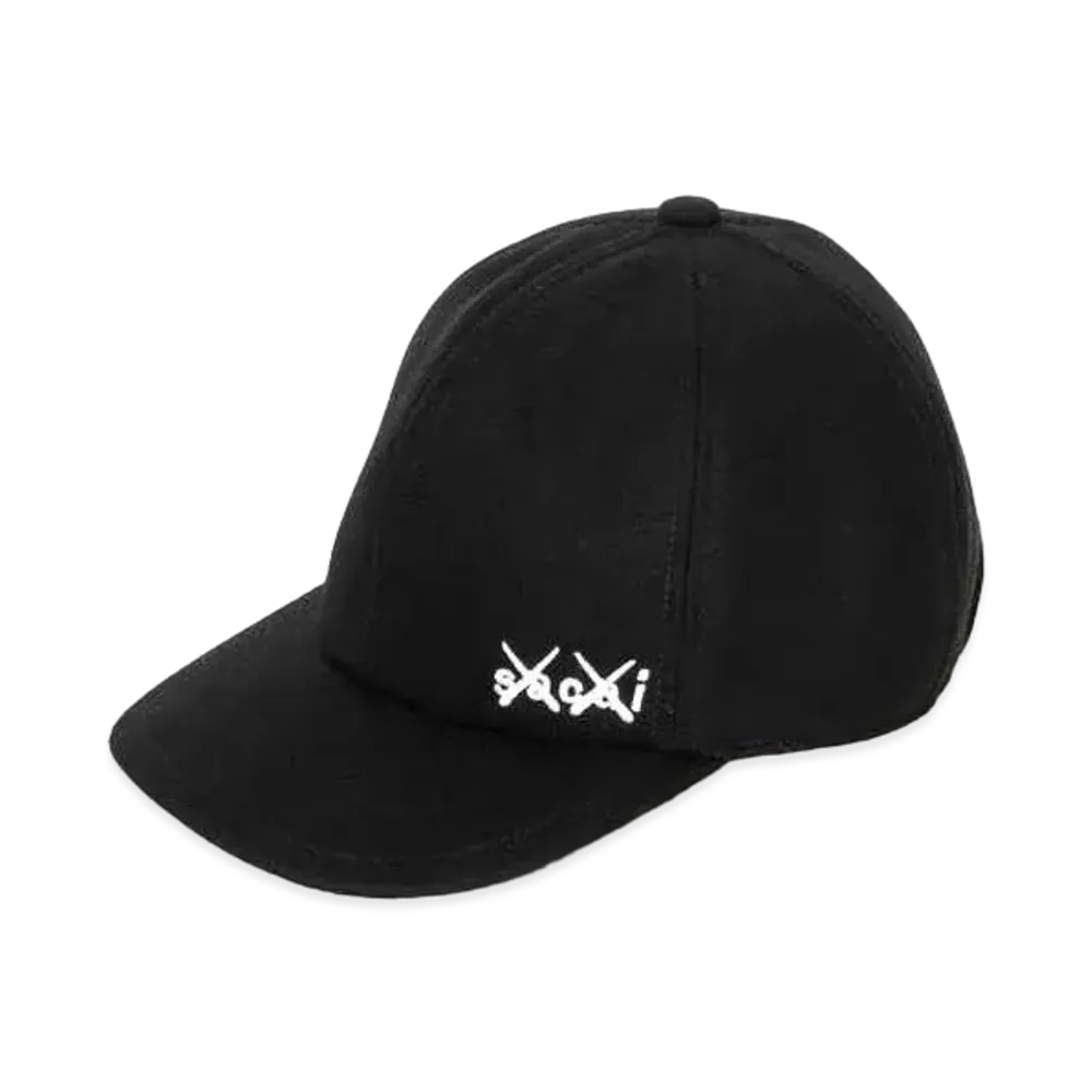 sacai KAWS Melton Cap "Black White"