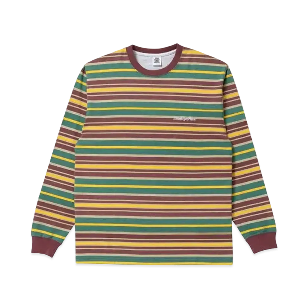 BlackEyePatch ROYAL SCRIPT BORDERED L/S TEE "Mauve/Green"
