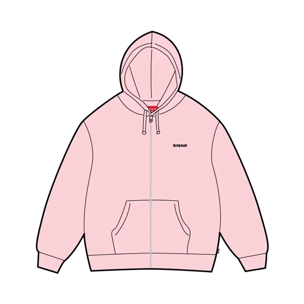 Supreme IDGAF Zip Up Hooded Sweatshirt "Light Pink"