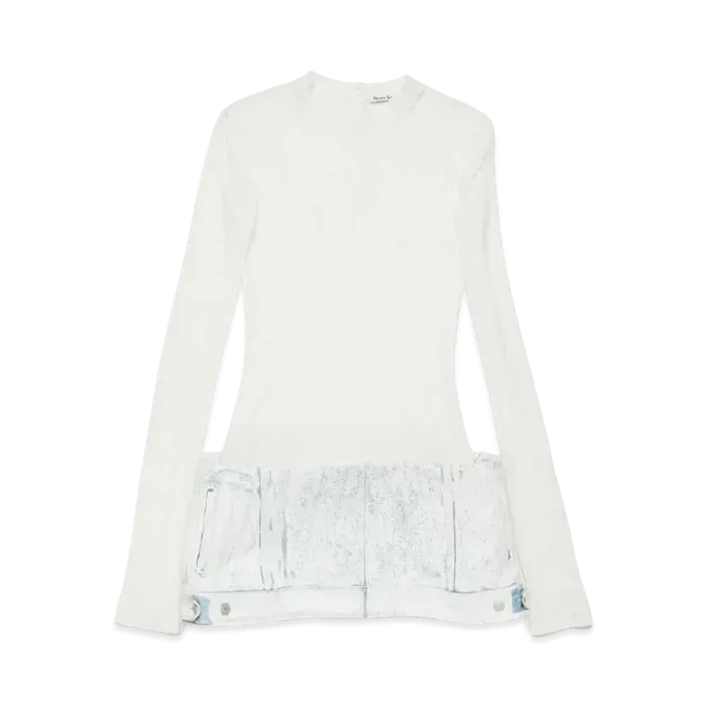 Acne Studios Dress With Constructed Skirt "White/Light Blue"