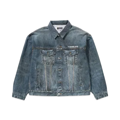 A BATHING APE Fake Print Denim Jacket "light Indy"