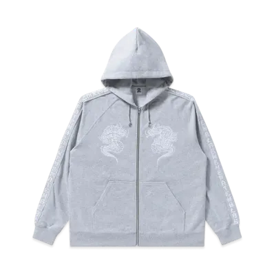 BlackEyePatch Kanji Taped Dragon Zip Hoodie "Gray"