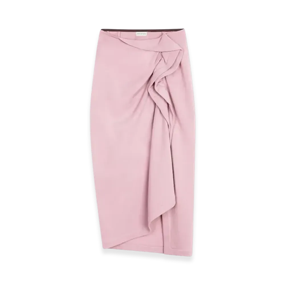 DRIES VAN NOTEN Women's Ruffled Cotton Skirt "Pink"