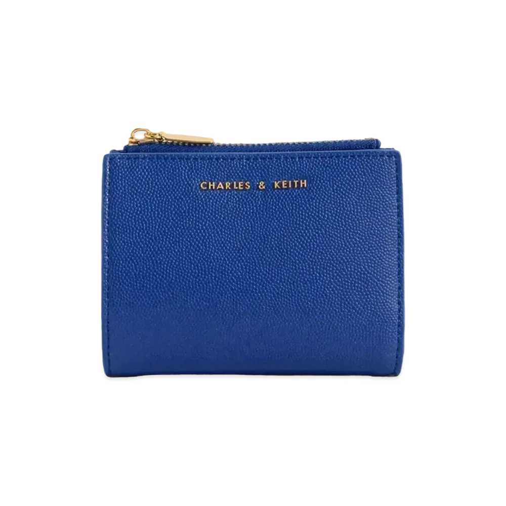 CHARLES & KEITH Mini Top Zip Small Wallet "Cerulean"