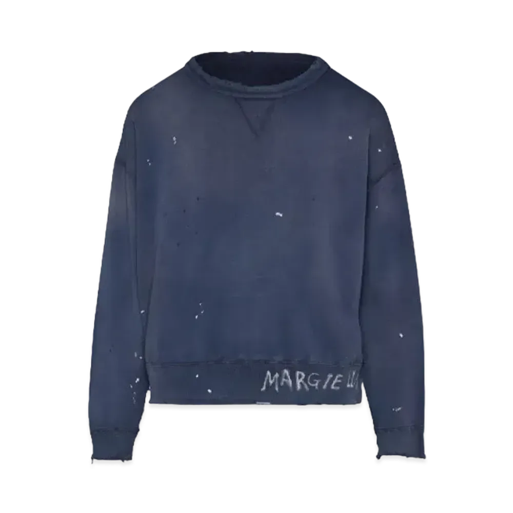 Maison Margiela Handwritten Logo Sweatshirt "Washed Blue"