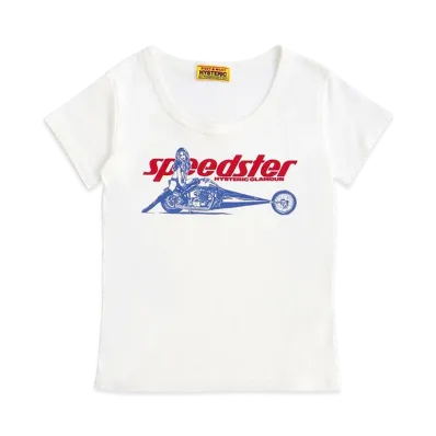 HYSTERIC GLAMOUR Women's Speedster Baby Tee "White"