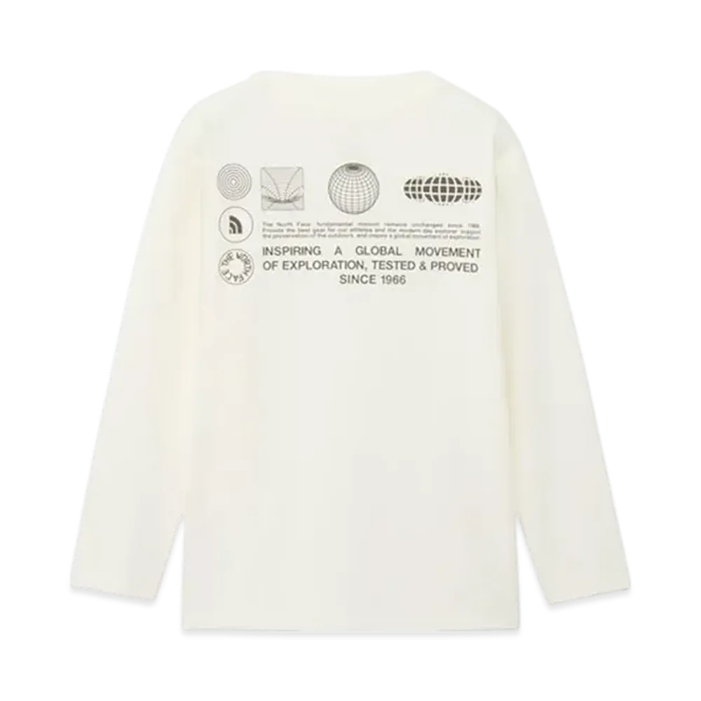 The North Face Kids Long Sleeve Sunshade Tee "White Dunes"