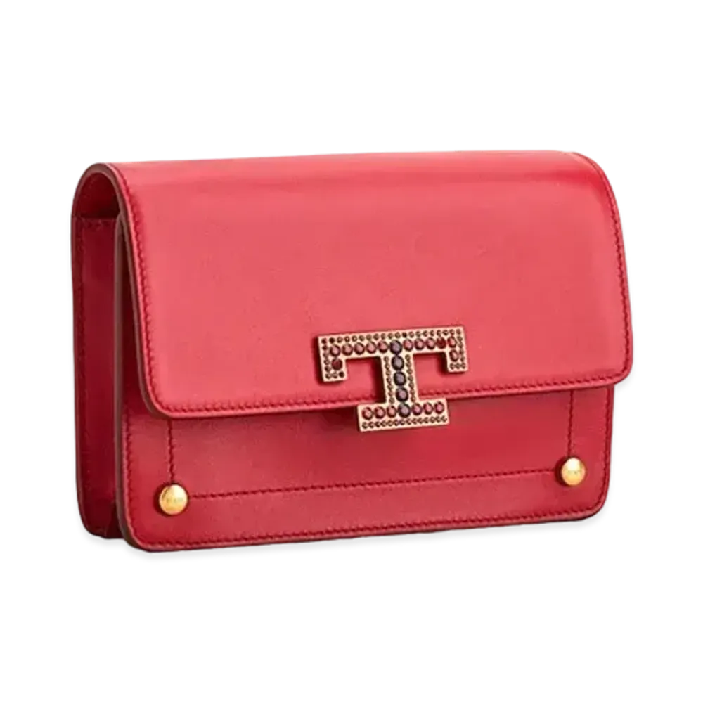 TOD'S Leather T Timeless Belt Bag Micro Valentine's Day Edition "Red"