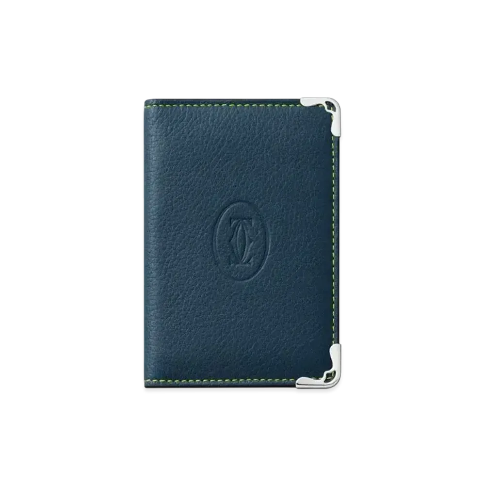 Cartier Four-Credit Card Holder, Must de Cartier "Graphite/Lime"