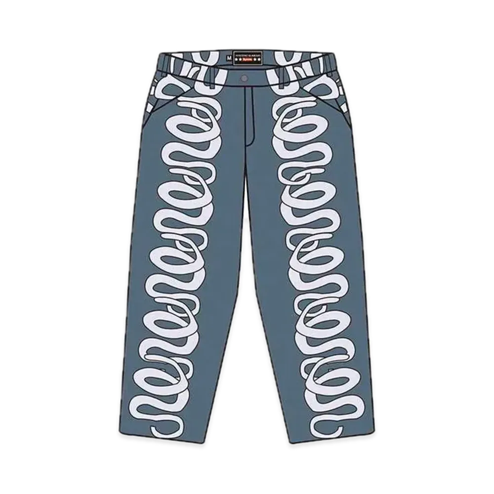 Supreme x HYSTERIC GLAMOUR Snake Double Knee Denim Painter Pant "Blue"