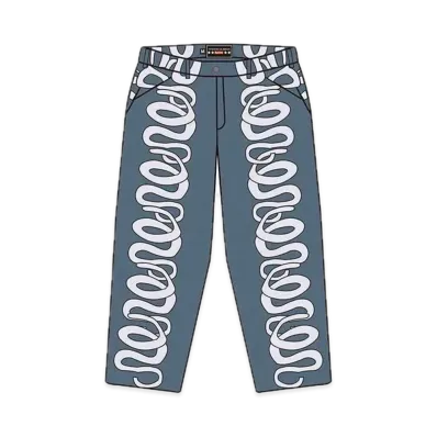 Supreme x HYSTERIC GLAMOUR Snake Double Knee Denim Painter Pant "Blue"