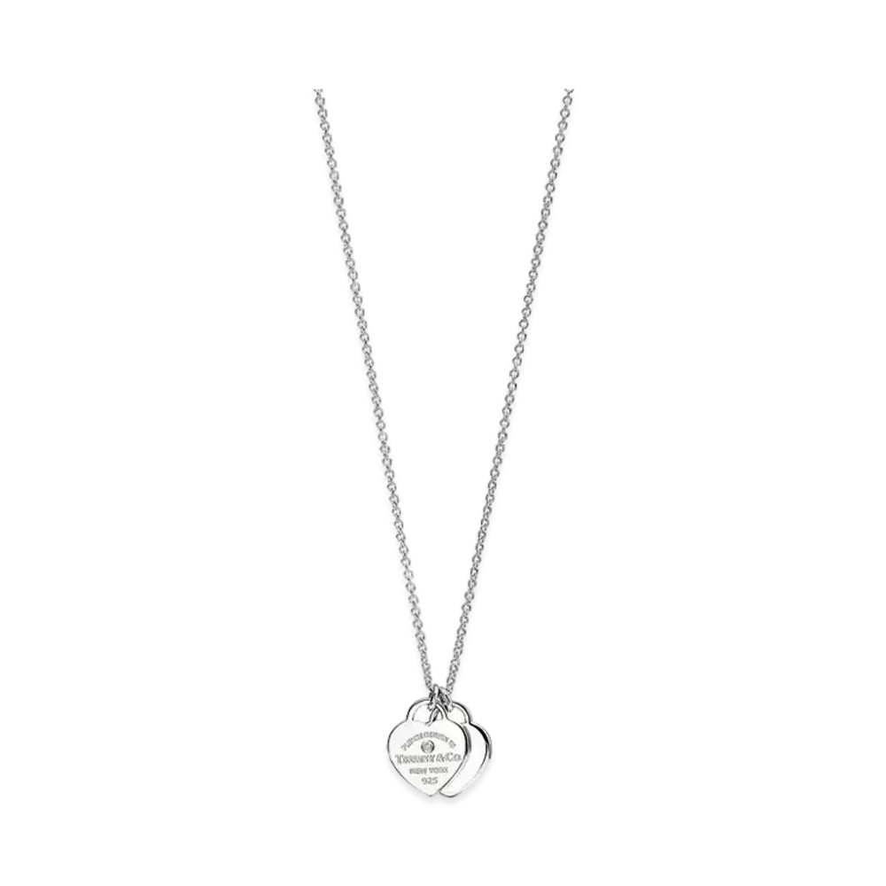 Tiffany & Co. Return to Tiffany Heart Tag Pendant In Sterling Silver With a Diamond Mini "Silver"